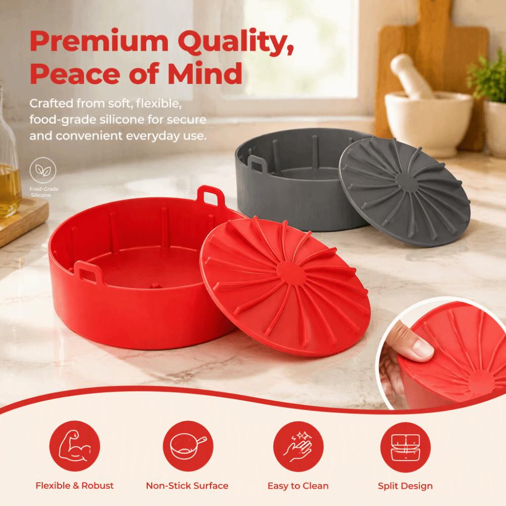Heat Resistant Air Fryer Silicone Pot Food Grade Silicone Air Fryer Basket Liner Cooking Baking