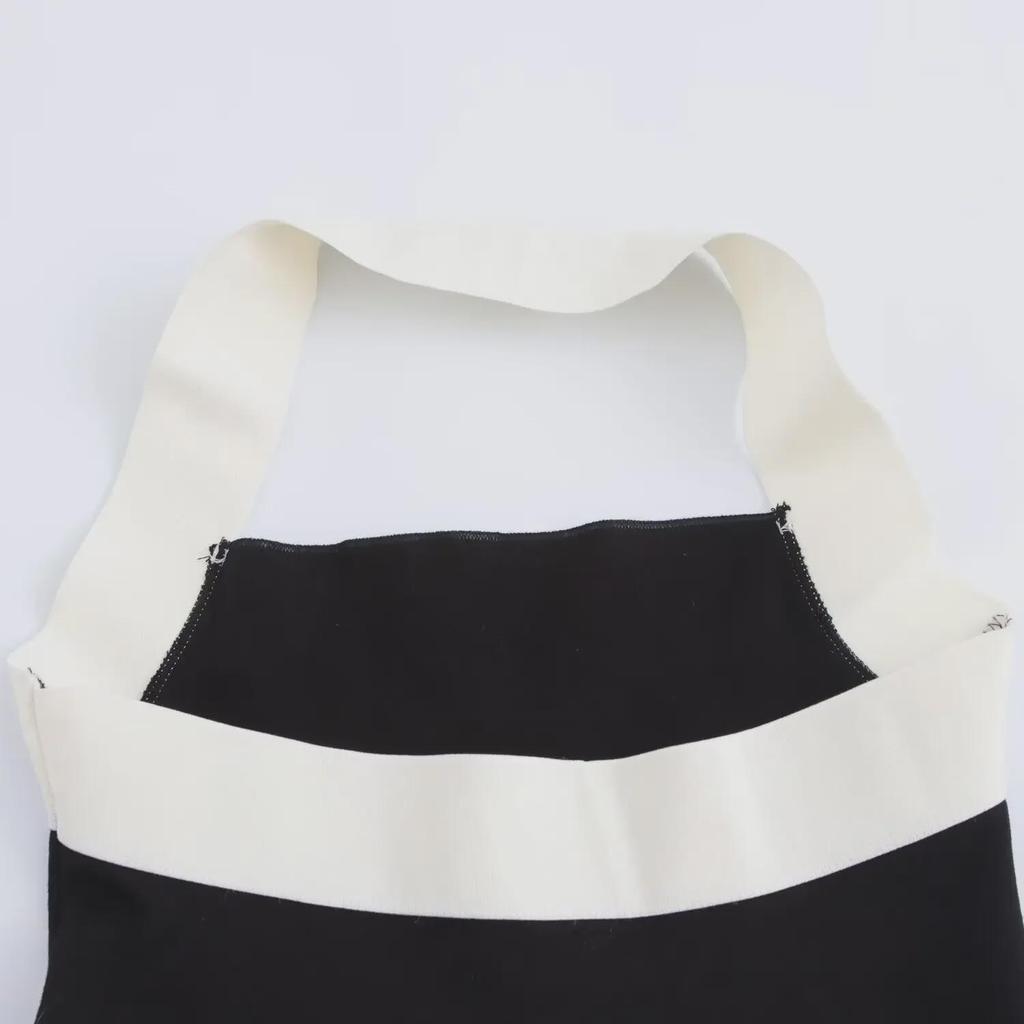 European & American Style Women's Knitted Halter Neck Dress - Fashionable & Comfortable (5584656)