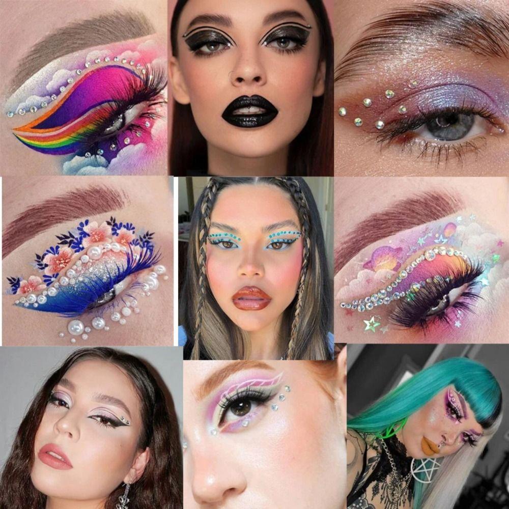 Crystal Rainbow Eye Makeup Sticker Jewel Diamond Sticker Stage Decoration Face Gems