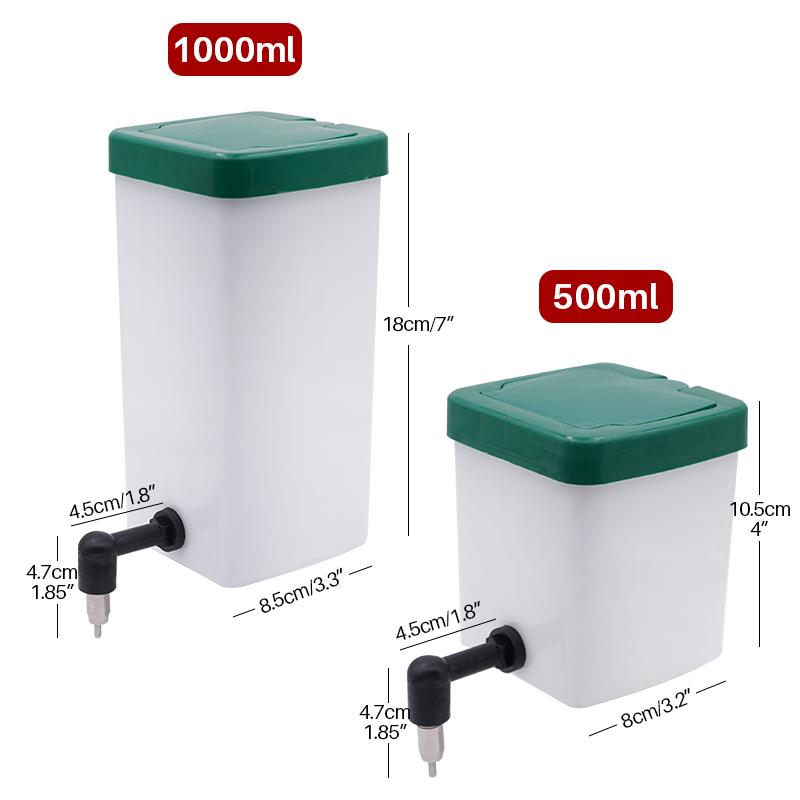 0.5L/1L Automatic Rabbit Drinker Water Dispenser Can Be Hung On A Cage Feeder Pet Hamster Drinking Water Pot Fountain Waterbowl