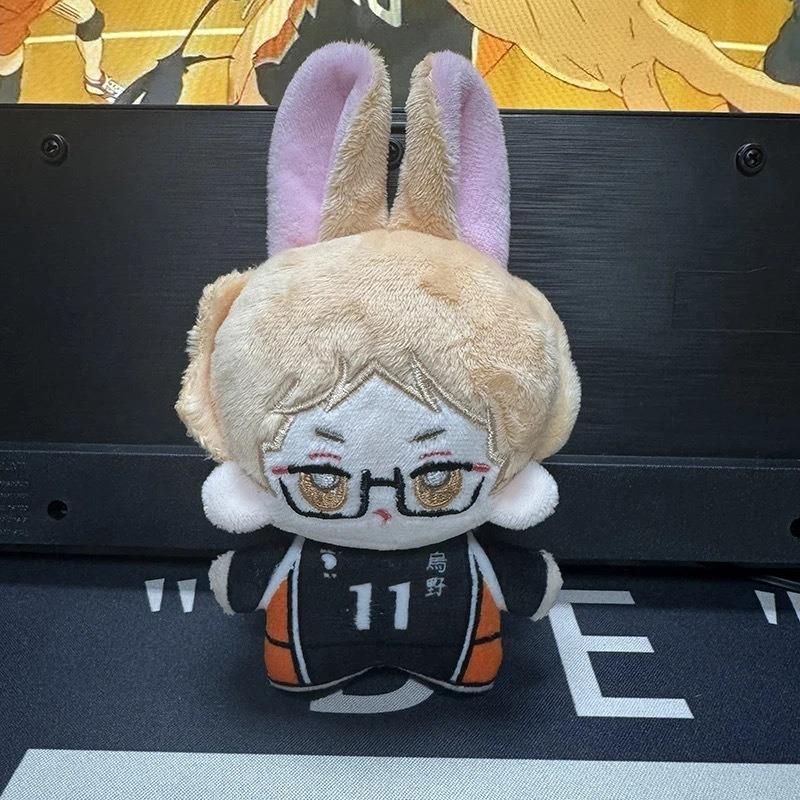Nuovo Set Bambole Peluche Haikyuu Karasuno 4 Personaggi Hinata Kageyama Tsukishima Yamaguchi 10cm Bambola di Cotone Carina Collezione Fan Squadra Pallavolo Regalo