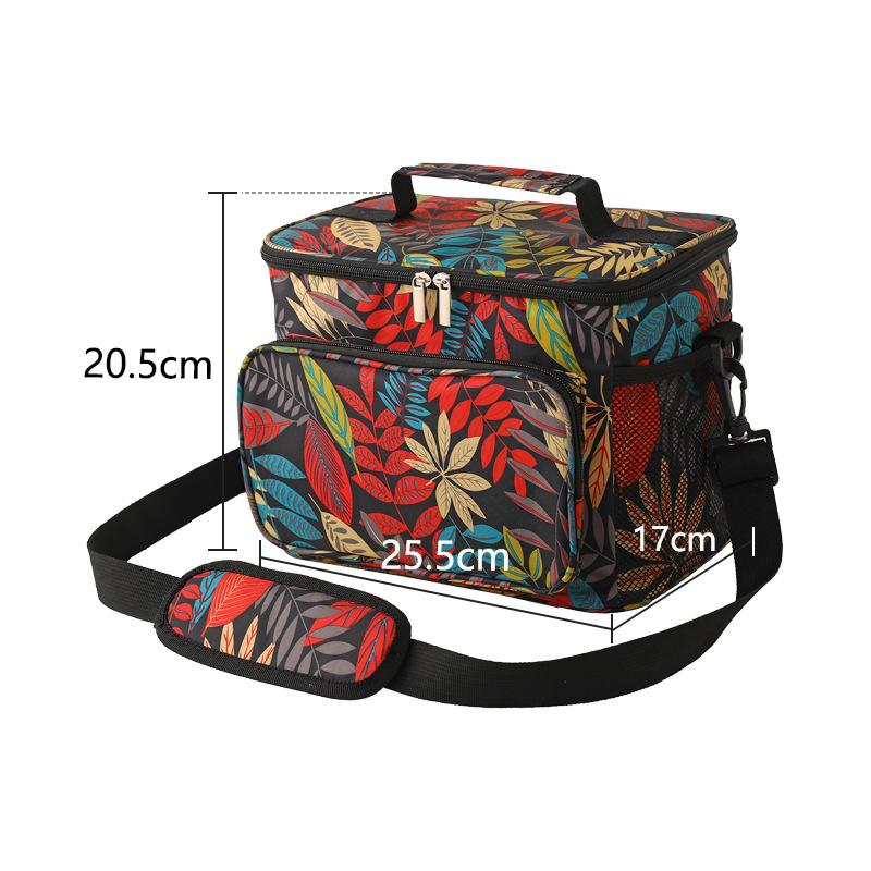 Large Capacity Floral Portable Lunch Bag for Women Men Food Thermal Bag Beach Cooler Picnic Pouch Insulated Tote Travel HandBags
