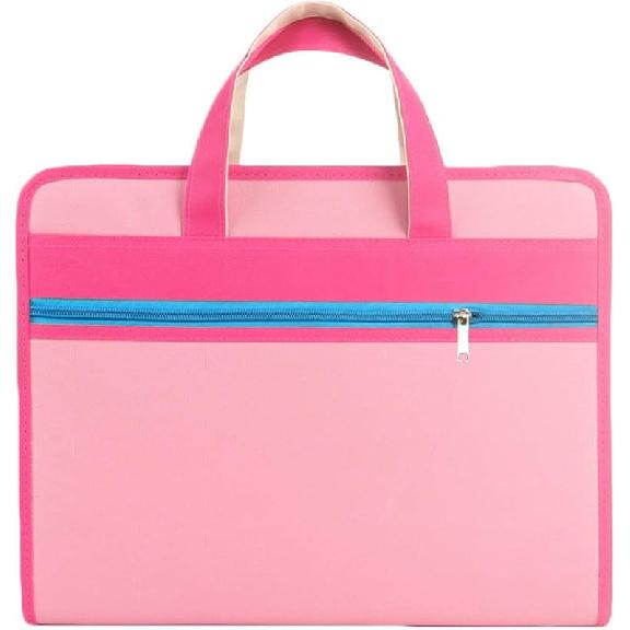 

Портативные расширяемые папки-файлы с 13 карманами, холщовые, формат A4, ассорти цветов для этикеток, бизнес-органайзер для документов, аккордеон, хранение бумаг, на молнии розовый