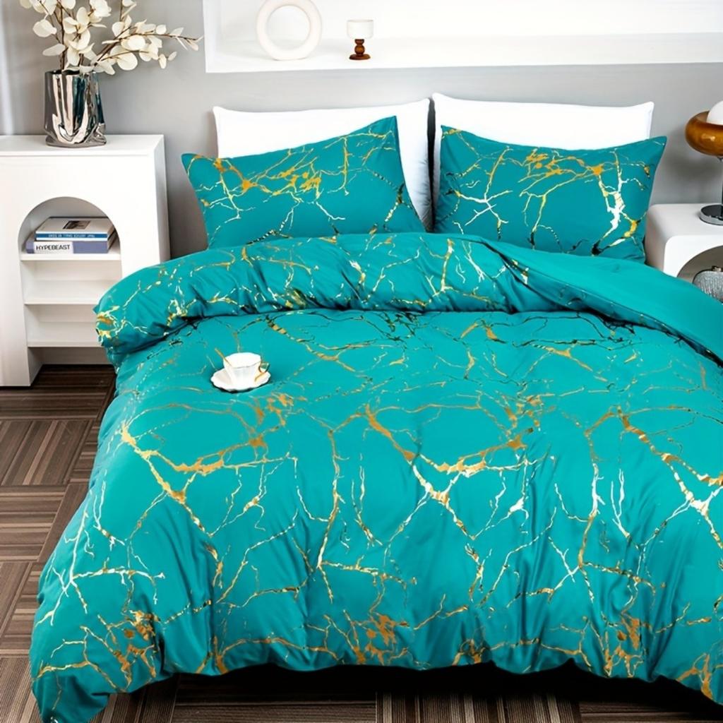 Classic Hot Stamping Texture 3D Print Bedding Set Soft Duvet Cover King Queen Twin Single Size Bithday Gift Bedroom Decoration