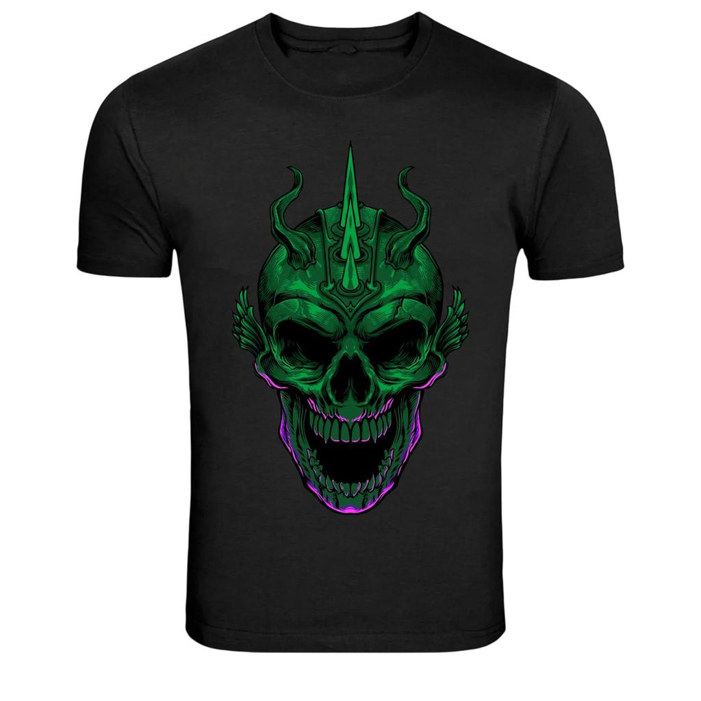 Demon Horn Skull Dark Fantasy Monster Graphic T-Shirt