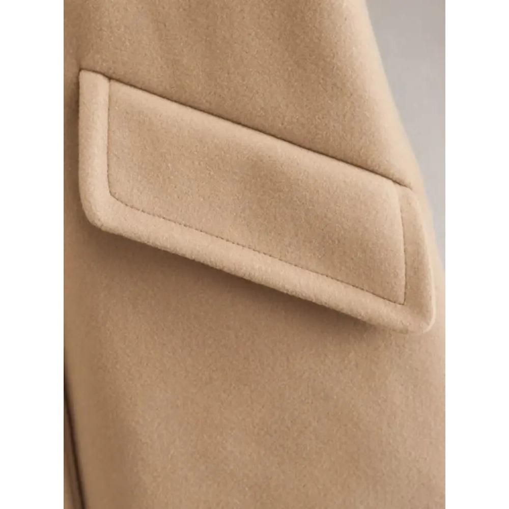 Gabardina larga de lana con botones y doble botonadura, versátil, informal, para otoño e invierno, nueva moda para mujer