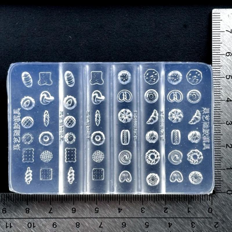 Nail Art Silicone Mold Mini Dessert Mold Bread Croissant Toast Biscuits Baking Tools Diy Silicone Nail Art Templates Nails Mold