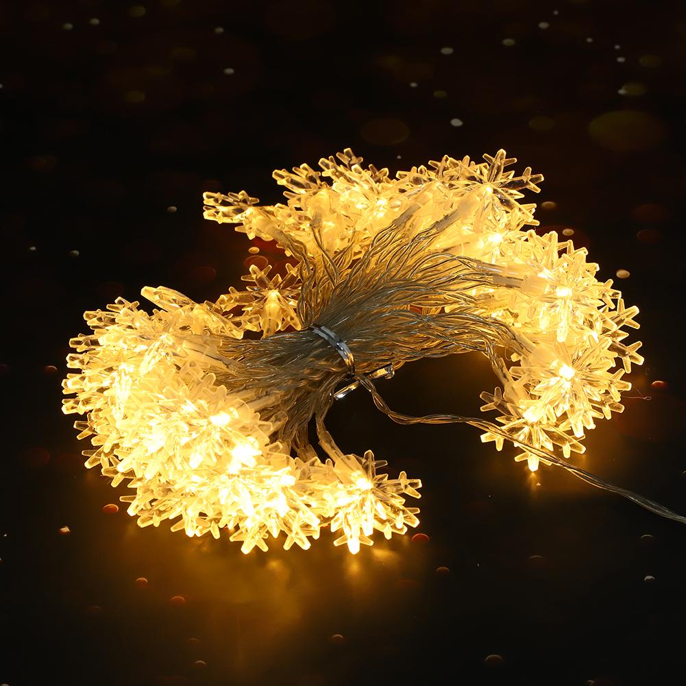 

Snowflake Shape 50 LEDs String Lights Hanging Home Dresser Party Decoration