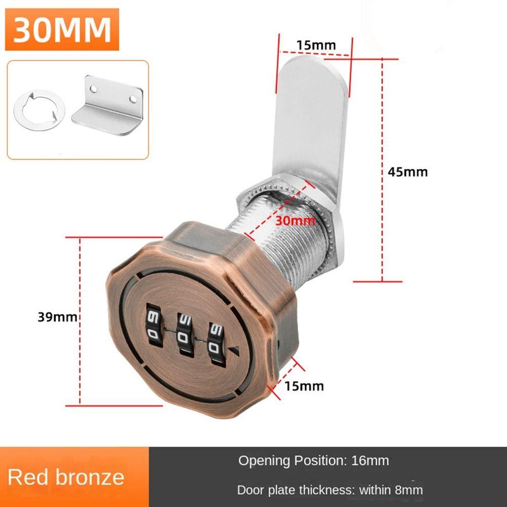 3 Digital Code Combination Lock Cupboard Drawer Cabinet Mailbox Password Locker Furniture Anti-theft Security Zinc Alloy Lock