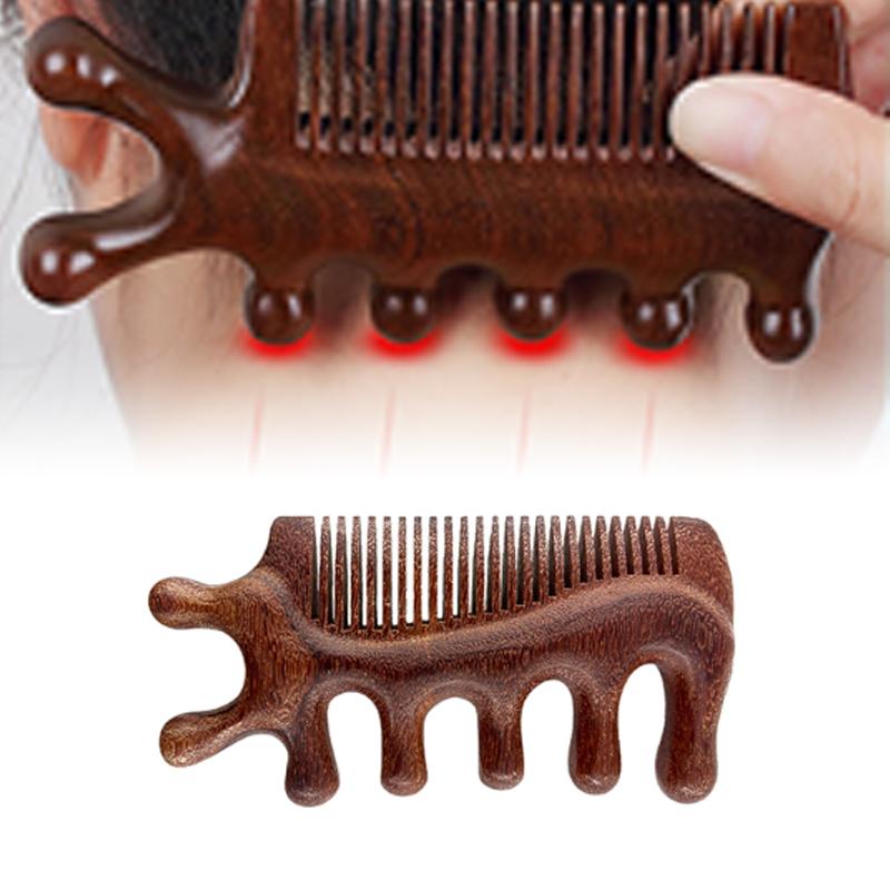 Meridian Anti-static Styling Comb Blood Circulation 3 In 1 Meridian Massage Comb Sandalwood Comb Massage Tool Gua Sha Tools