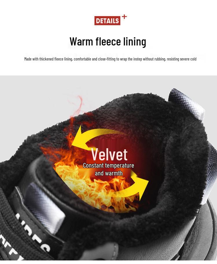 Men's 2025 High-Top Sneakers: Winter Warm, Velvet-Lined, Sports Casual Shoes for Teens and Dads.