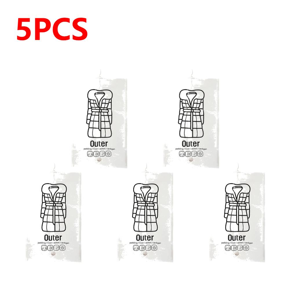 1-10PCS Hang Transparent Vacuum Bag Storage For Clothes Down Jacket Overcoat Compression Home Organizer Wardrobe