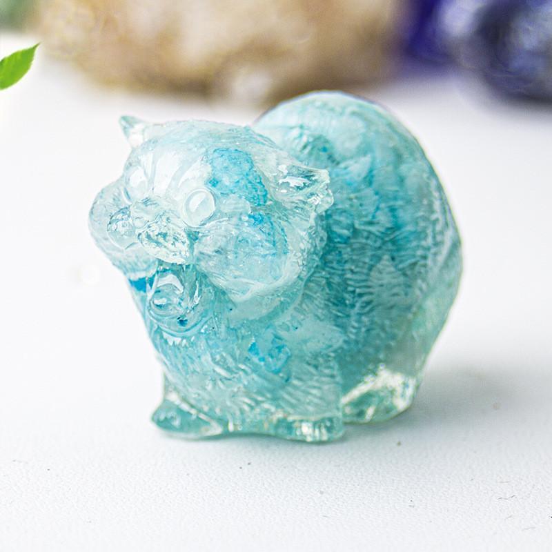Crystal Resin Animal Decor With Agate Stones For Home Office Desk Art Gift For Friends