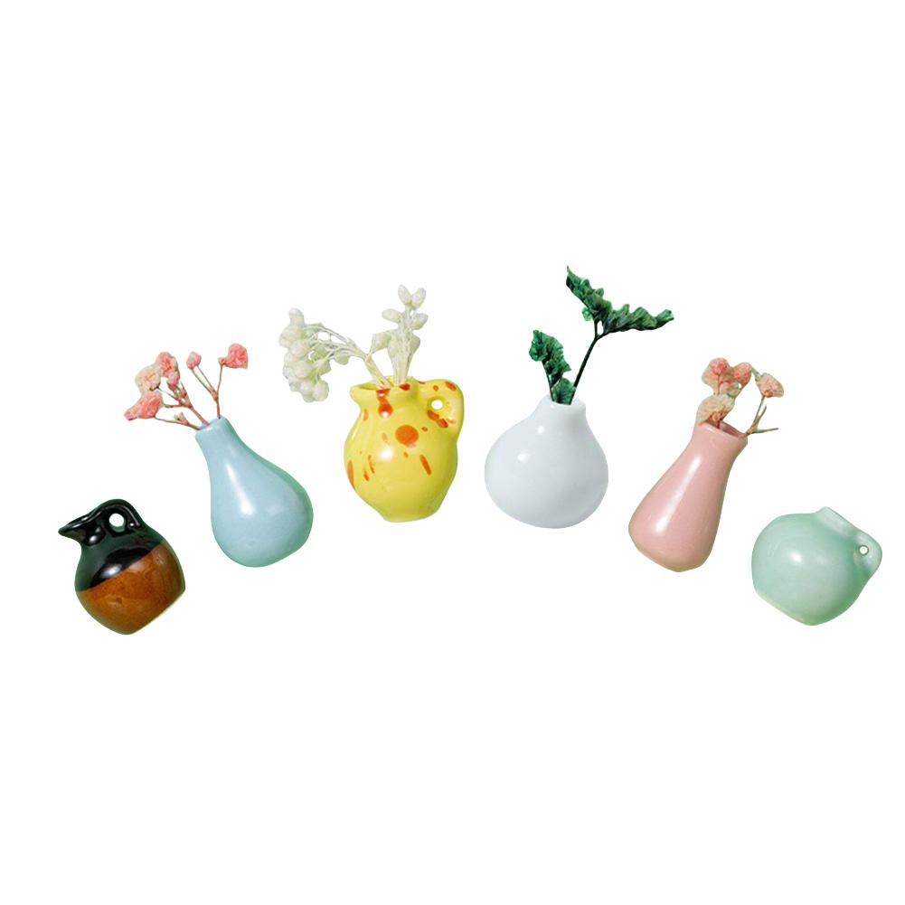 24 Style Mini Ceramics Vase Fridge Magnet DIY 3D Vase Creative Message Magnets Sticker for Air Conditioners Fridge Decorations