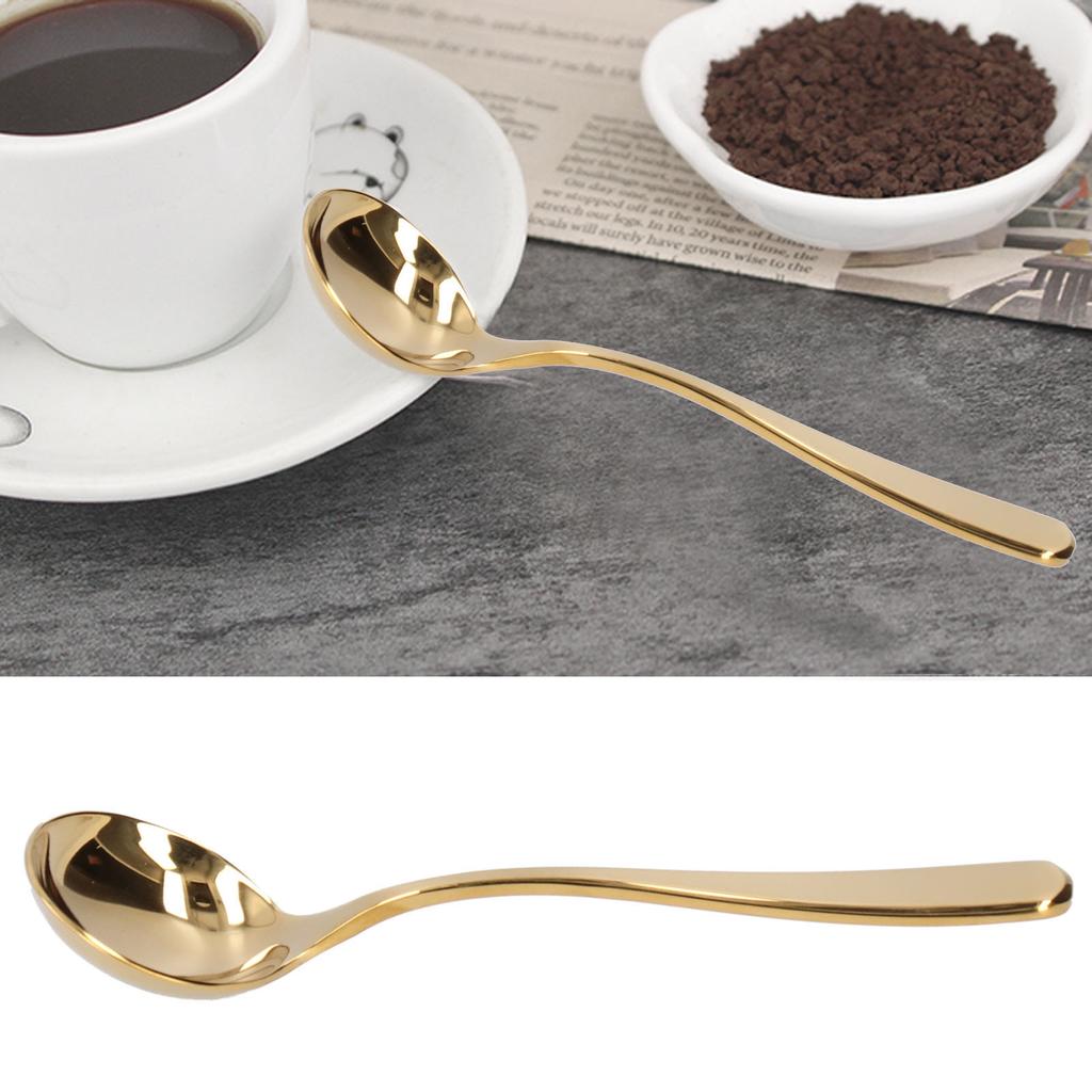 Coffee Cupping Spoon Stainless Steel Milk Foam Dessert Cake Ice Crm Spoon