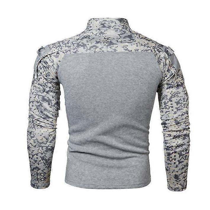 Men's Half Zip Pullover Long Sleeve Camo Army Sweatshirt