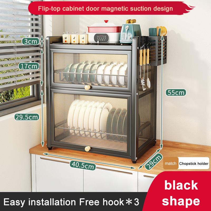 Double-layer Dustproof Kitchen Dish Bowl Drying Rack Counter Dishwasher Organizer Rack With Chopstick Cage Tableware Basket