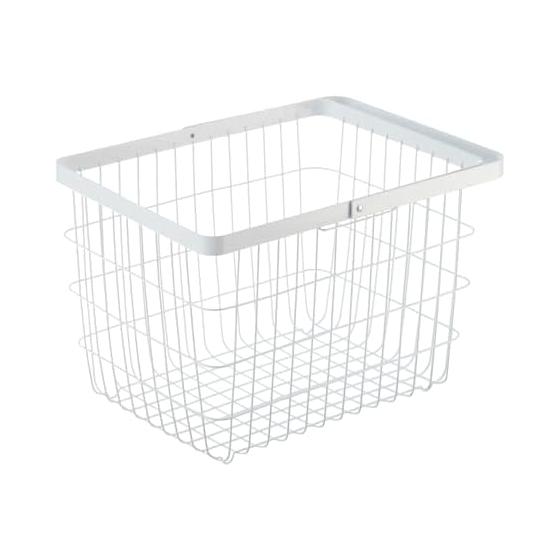 Yamazaki Jitsugyo Laundry Wire Basket M White Approx. W41 x D30 x H26.5cm Tower Laundry Basket with Handle 3160
