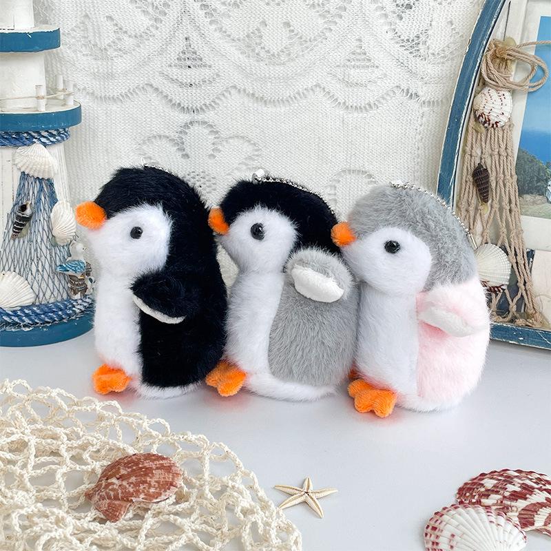 

Cute Little Penguin Portable Plush Doll Keychain Small School Bag Pendant Girl Cute Doll length about 11cm