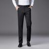 Men's Spring Business Slim-Fit Casual Pants: Solid-Color, Plus-Size, Slightly Stretchy Straight-Leg Pants for Young and Middle-Aged Men