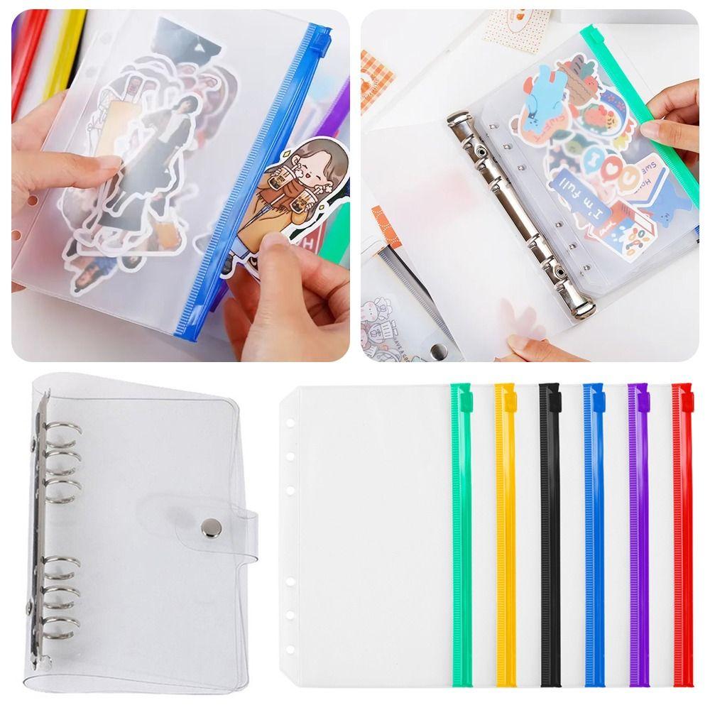 

19Pcs/Set with 18 Zipper Bags Loose-leaf File Pocket A6 Size Zipper Lock Binder File Jackets Bag