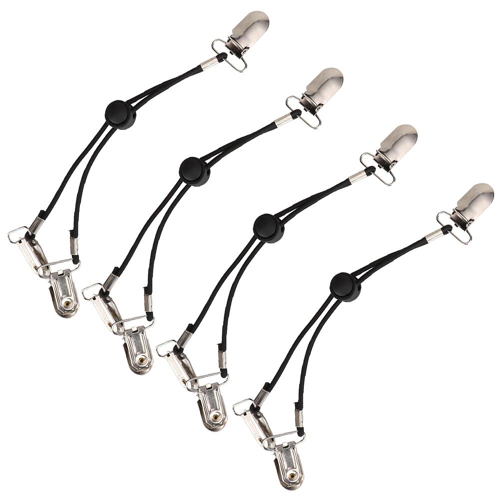 Multifunction Adjustable Bed Sheet Clips Fasteners Suspender Clip On Holders Grippers Straps(Black )