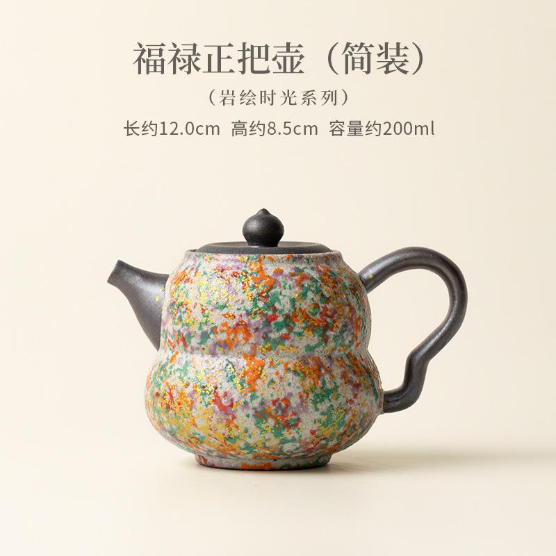 200ml Fortune Teapot Boutique Tea Infuser Pot Tea Soaking Kettle With Ball Hole Chinese Tea Tableware Ornaments Collection Craft