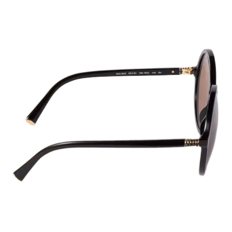 Miu Miu Logo Design Acetate Round Sunglasses Unisex sunglasses Black SMUB02_E16K_FE90Q_C_059