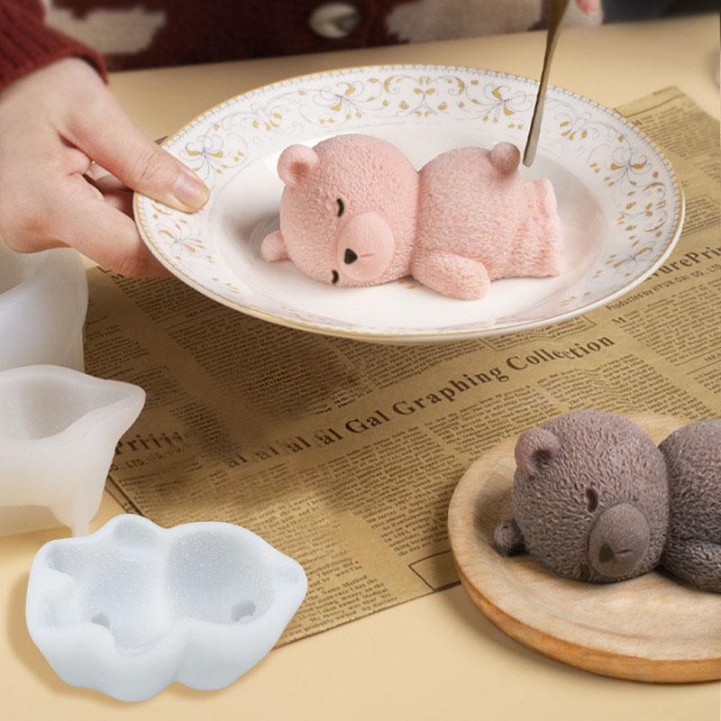 1Pcs Sleeping Bear Design Silicone Cake Molds Mousse Mould Food Grade Dessert Baking Tools Kitchen Supplies Kichen Bakery Diy