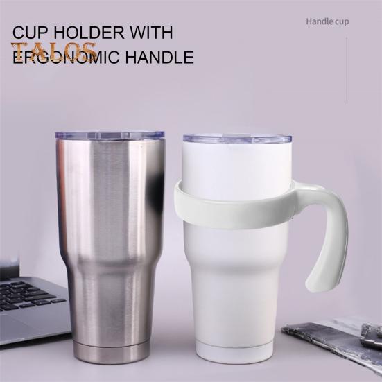 2 Pcs Tumbler Handle Attachment Ergonomic Grip Anti Slip Car Cup Holders BPA Free Travel Mug Handles for 20/32oz Tumbler Cup Accessories