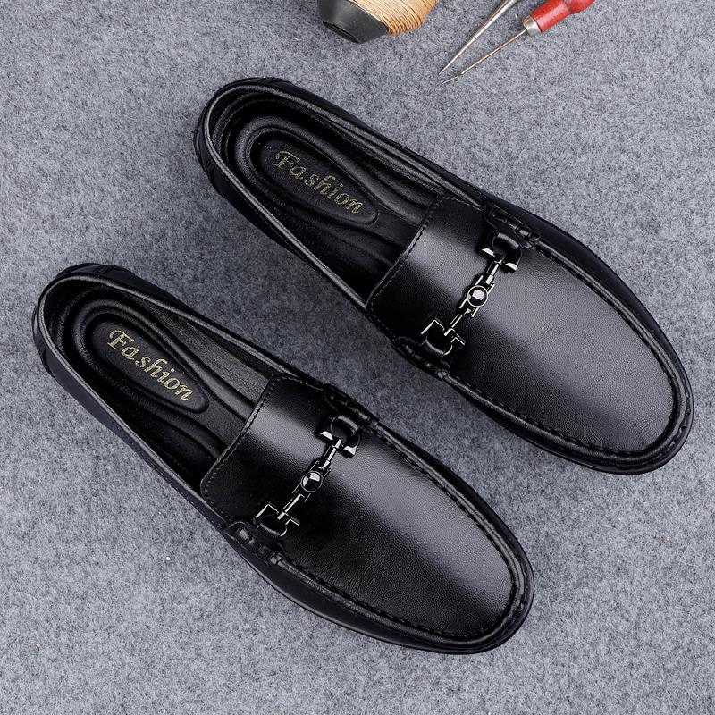 Fashion New Trend Men's Dress Shoes Hot Sale Male Loafers Genuine Leather Casual Footwear Slip on Driving Shoes Leisure Walk Moccasins