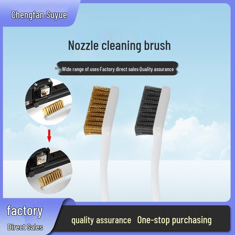 

3D Printer Nozzle Cleaning Brush - Rust Removal Copper Wire for Print Head Maintenance Copper Wire Brush (Black Handle)