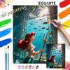 Digital Oil Painting Diy Oil Painting Hand Painting Mermaid Underwater Scene Living Room Bedroom Decoration Painting