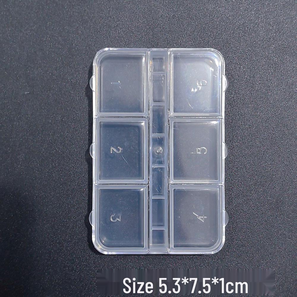 Nail Art Jewelry Storage Box: 12-Grid & 6-Grid, Transparent, Removable, Round & Square Divided Multifunctional Tool Organizer