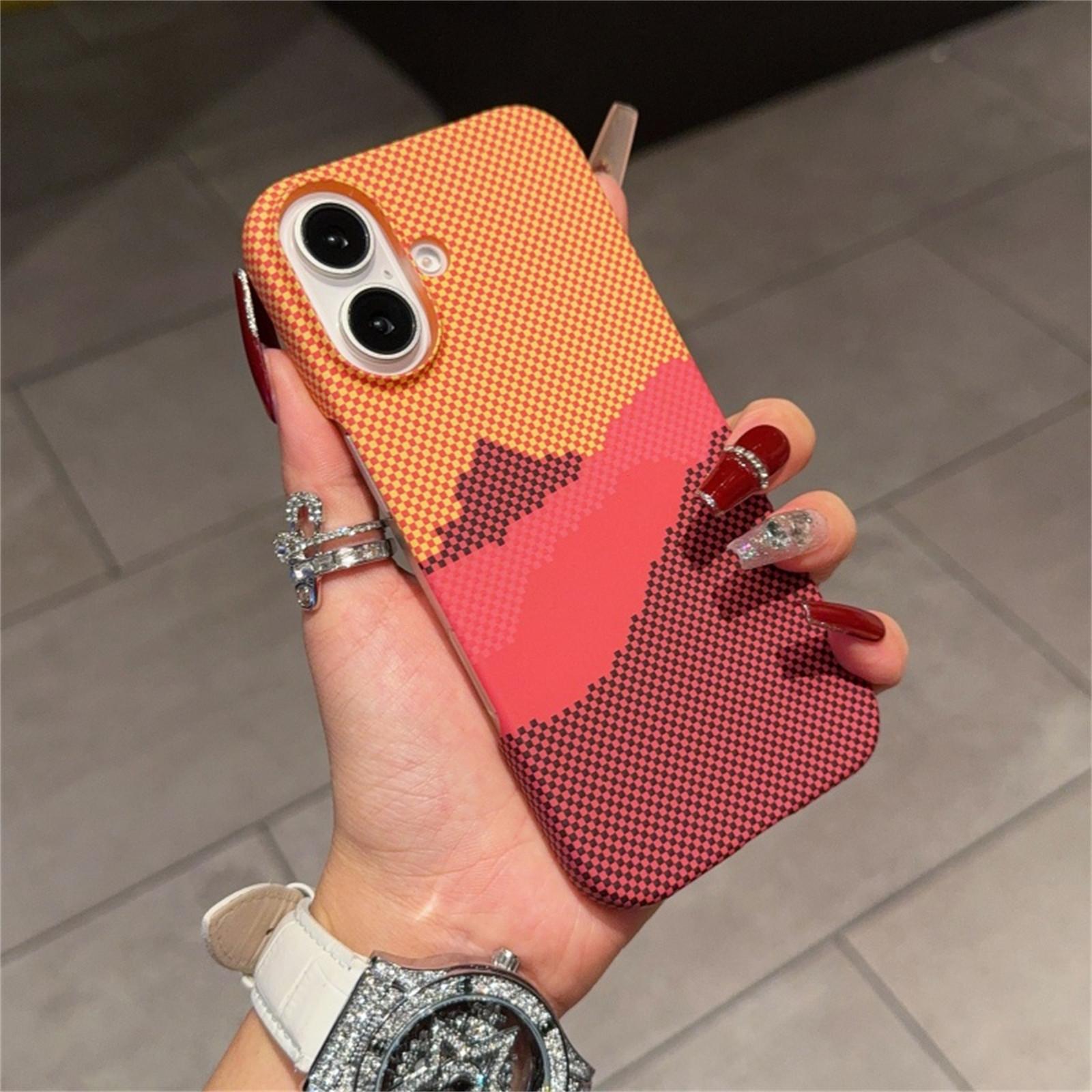 

Magnetic Kevlar Phone Case for iPhone 12 13 14 15 16 Pro Max Plus Carbon Fiber Pattern Semi Wrap Texture Matte Protective Cover iPhone 16 Pro