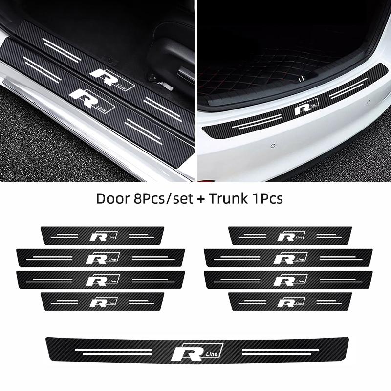 2026 Hot For Volkswagen VW Car Door Sill Protector Sticker Threshold Non-slip Pad Mat For VW GTI Rline Polo Golf 6 7 Passat CC T