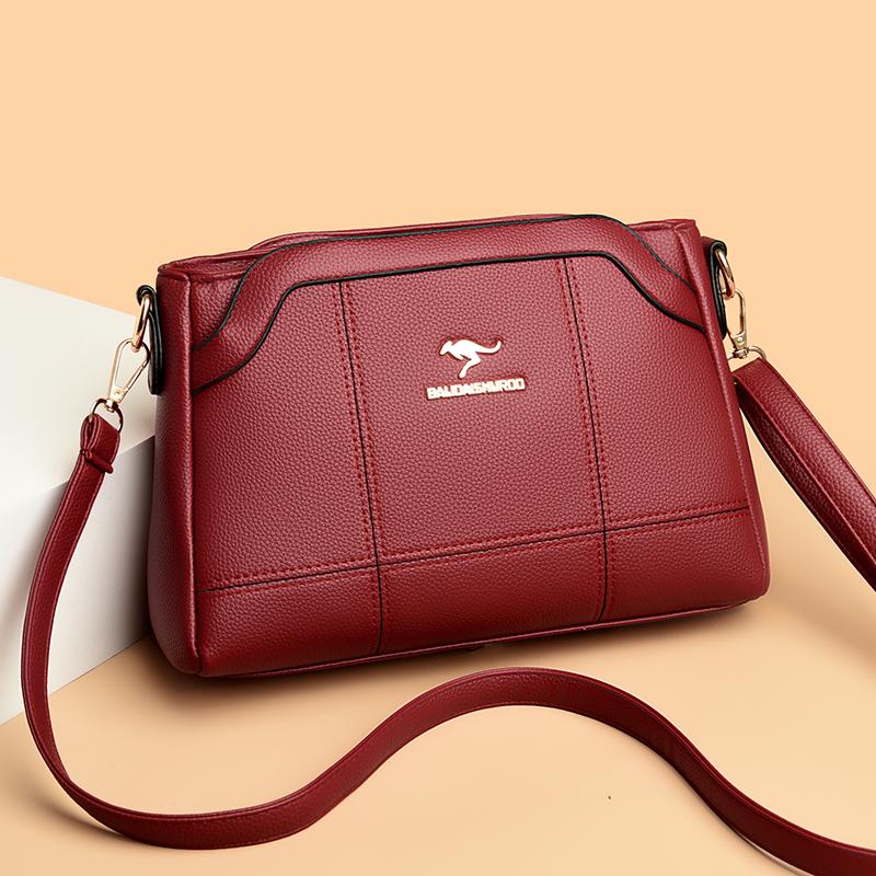 Mäkká pravá kožená taška cez rameno pre ženy Crossbody tašky Ležérne dámske kabelky Messenger taška