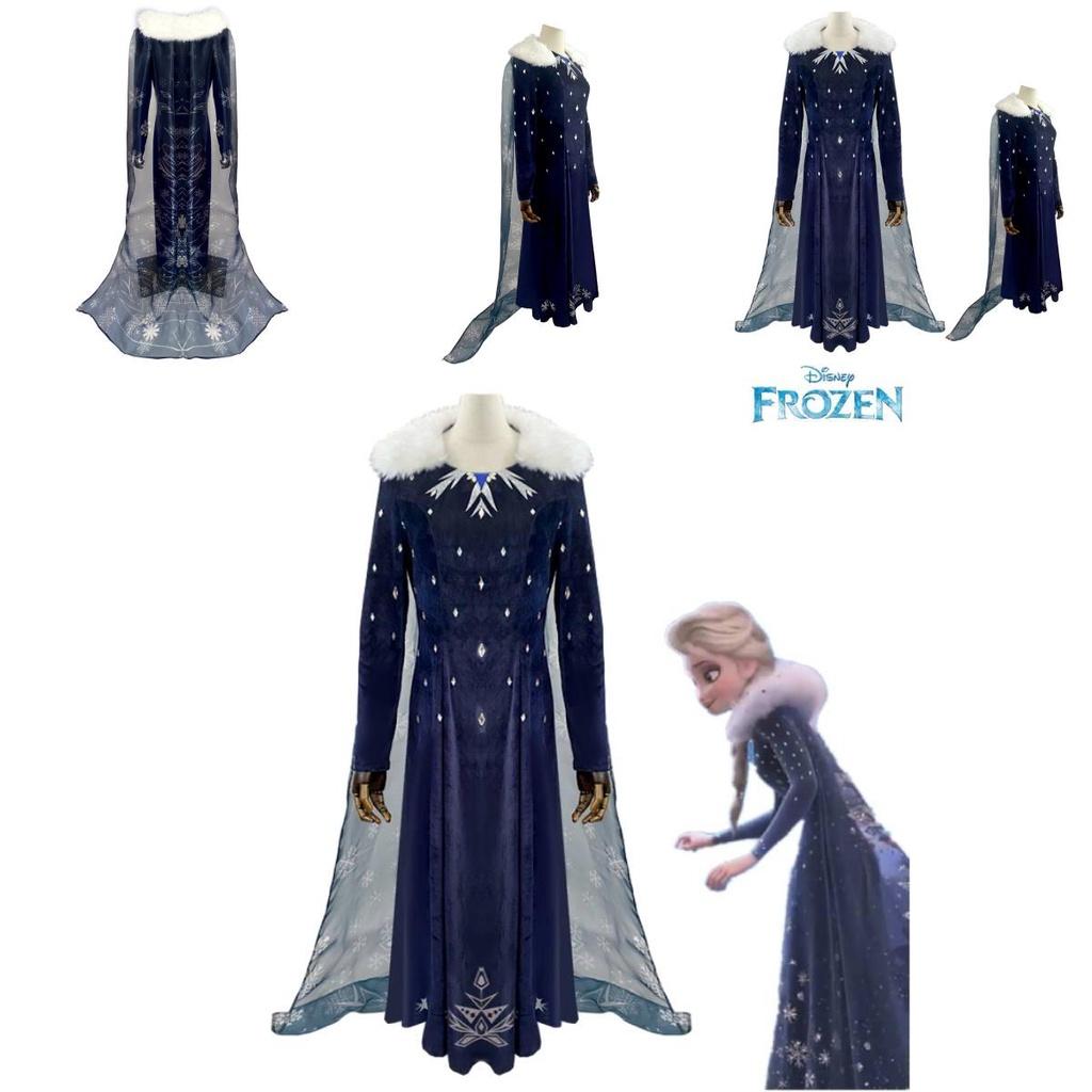 Kostým pro Cosplay Ledové dobrodružství Elsa Princezna Plná sada S ledovými šaty Sněhového miminka