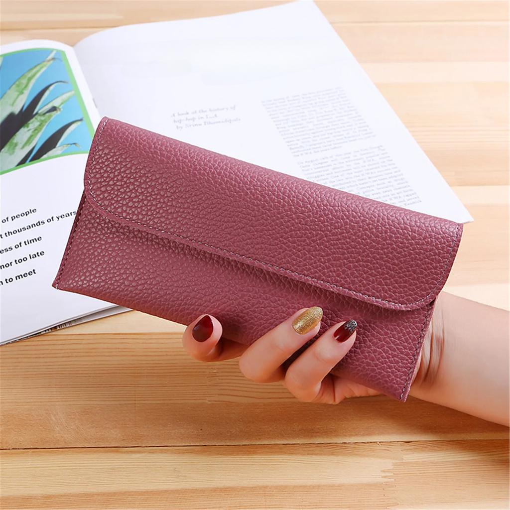 Women PU Leather Long Wallets Fashion ID Credit Card Holder Bag Portable Money Bag Coin Purses