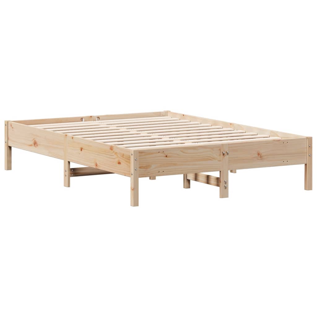 Vidaxl Rama Łóżka Bez Materaca, 135X190 Cm, Lite Drewno Sosnowe