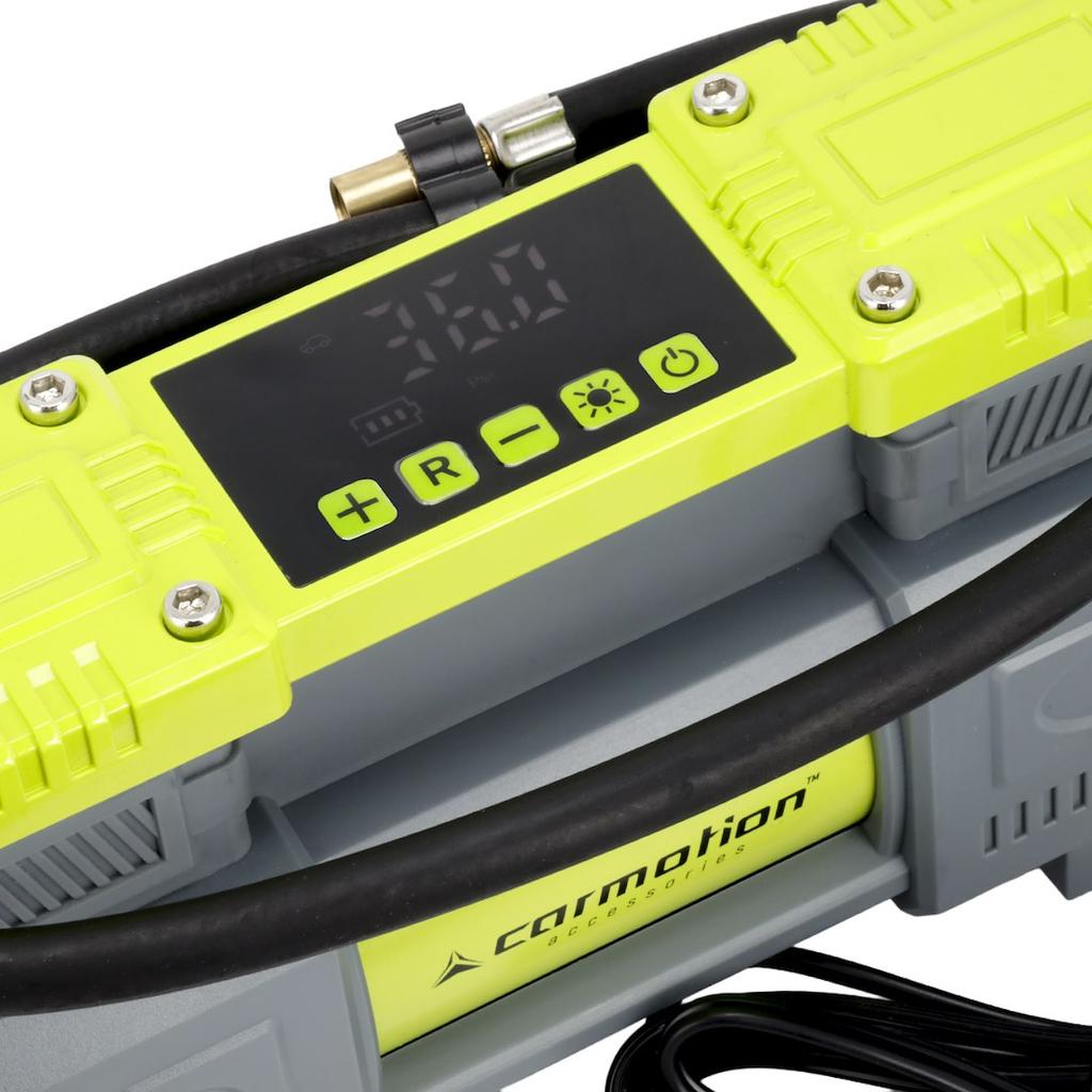 Double-piston Air Compressor 12V, 10 BAR, Automatic, 4 Adapters