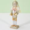 Stylish Nutcrackers Display Ornament Unique Wood Nutcrackers Desk Decoration with Gold and Silver Highlight for Party
