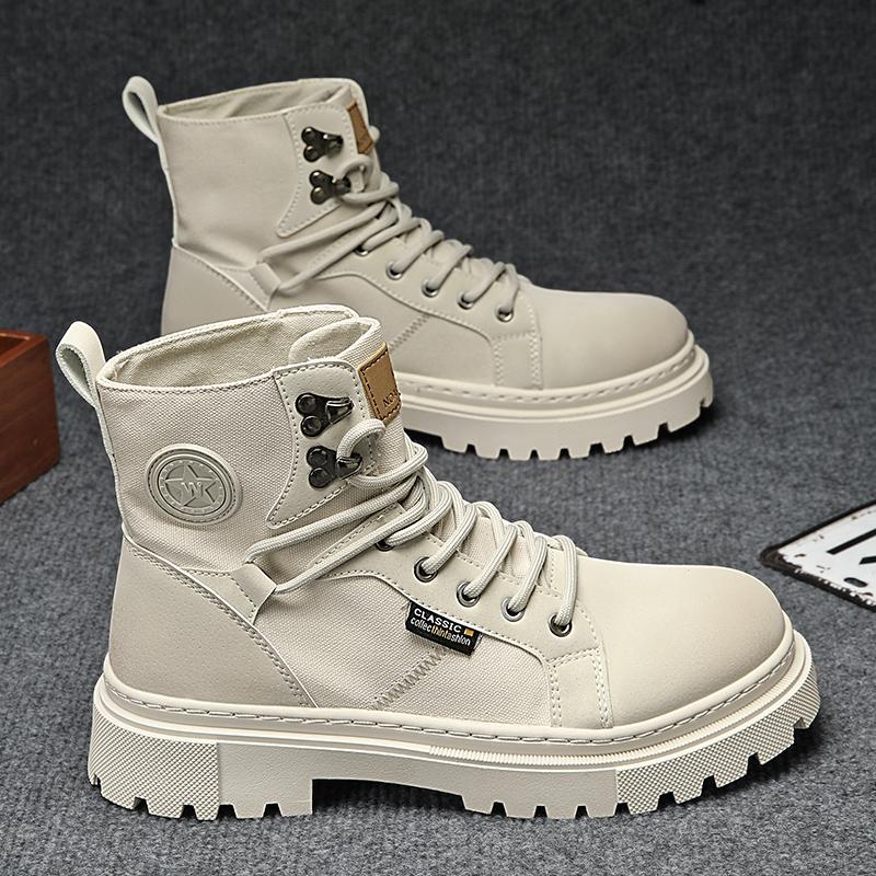High Top Men's Canvas Shoes  Autumn Winter Platform Sneakers Comfortable Outdoor Ankle Short Boots Male Sneakers Zapatos Hombres