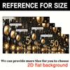 2D 50th Birthday Party Backdrop Banner, Black Gold Theme for Indoor & Outdoor Decoration