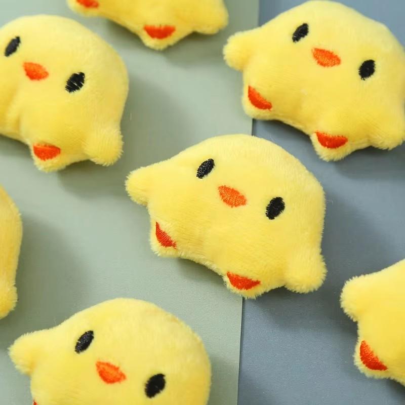 1pc ins wind soft cute little yellow chicken plush pendant cute little duck doll head school bag accessories handmade