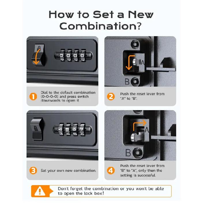 Travel Safe Lock Box Waterproof 4-Digit Combination Anti-Theft Personal Beach Safe with Removable Steel Cable Security Case