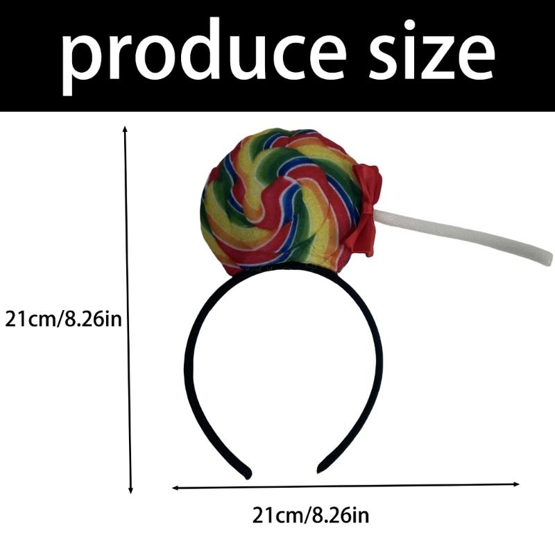 Elastic Carnivals Hairband Rainbow Lollipop Hairhoop For Adult Kids Costume Photography Props Birthday Party Headwear