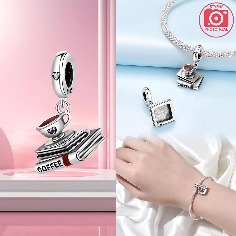 Кофе Книга Подвеска Бусина Компонент Медный Металл Покрытый Разработанный Для Браслета-Шарма Компоненты Металл Медь Покрытый Аутентичный Оригинальный Браслет Высокий