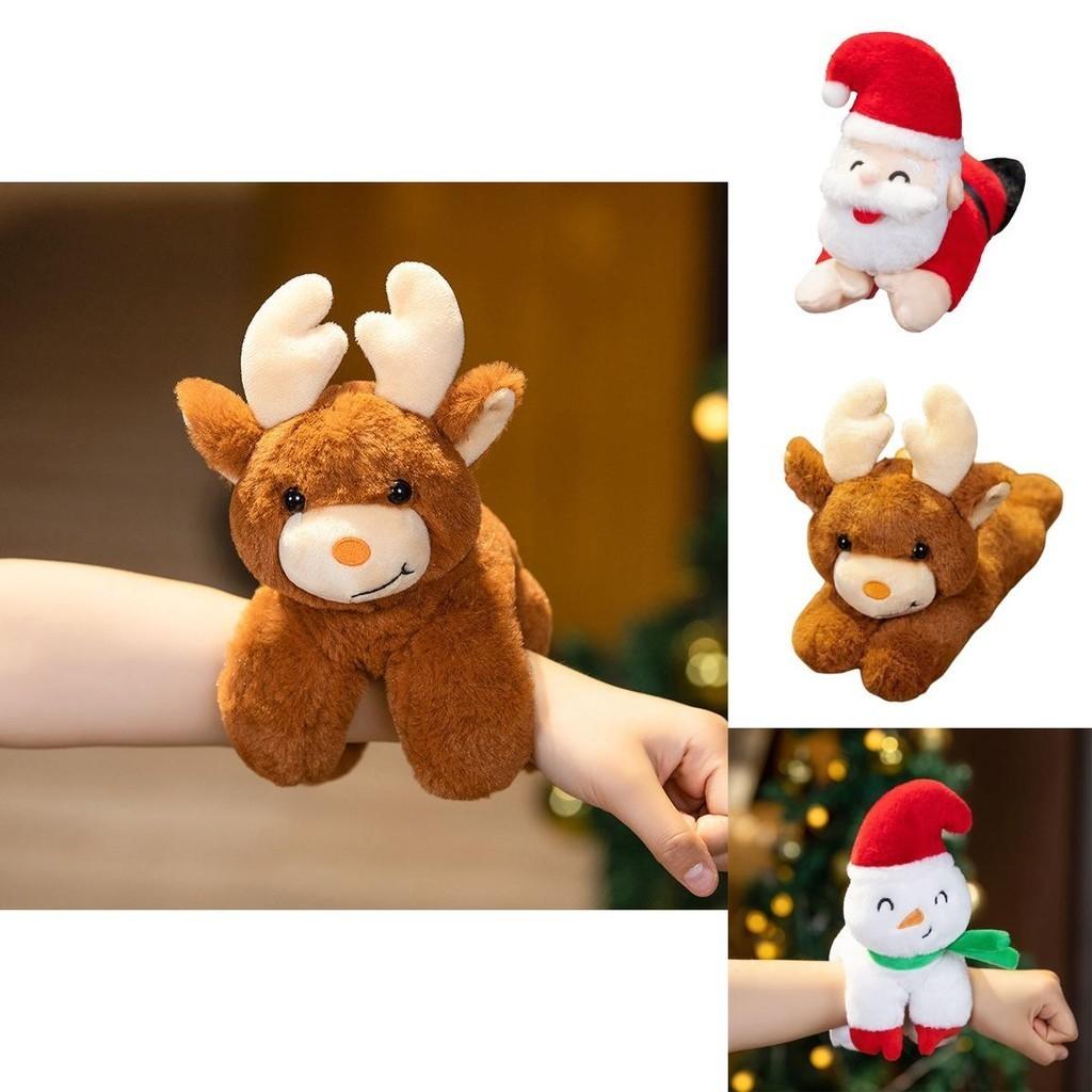 Adorable Santa Claus Plush Toy With Wrist Paddle Bracelet Soft And Short Plush Material