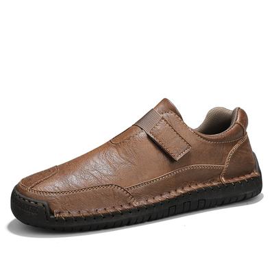 Men's Comfortable Casual Leather Shoes Male Flat Daily Office Driving Shoes Outdoor Street Walking Travel Shoes Plus Size